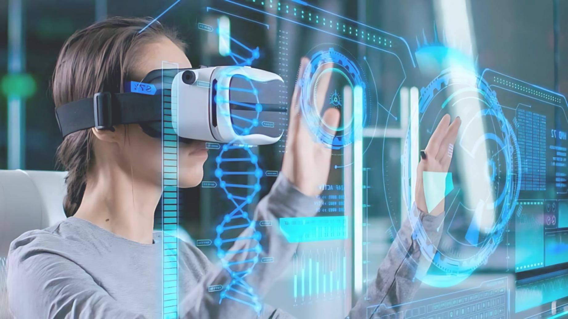 Modern learning workspace with 3D modeling equipment and VR technology setup